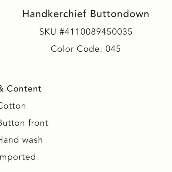 Anthropologie Handkerchief‎ button down size Small - Picture 6 of 12